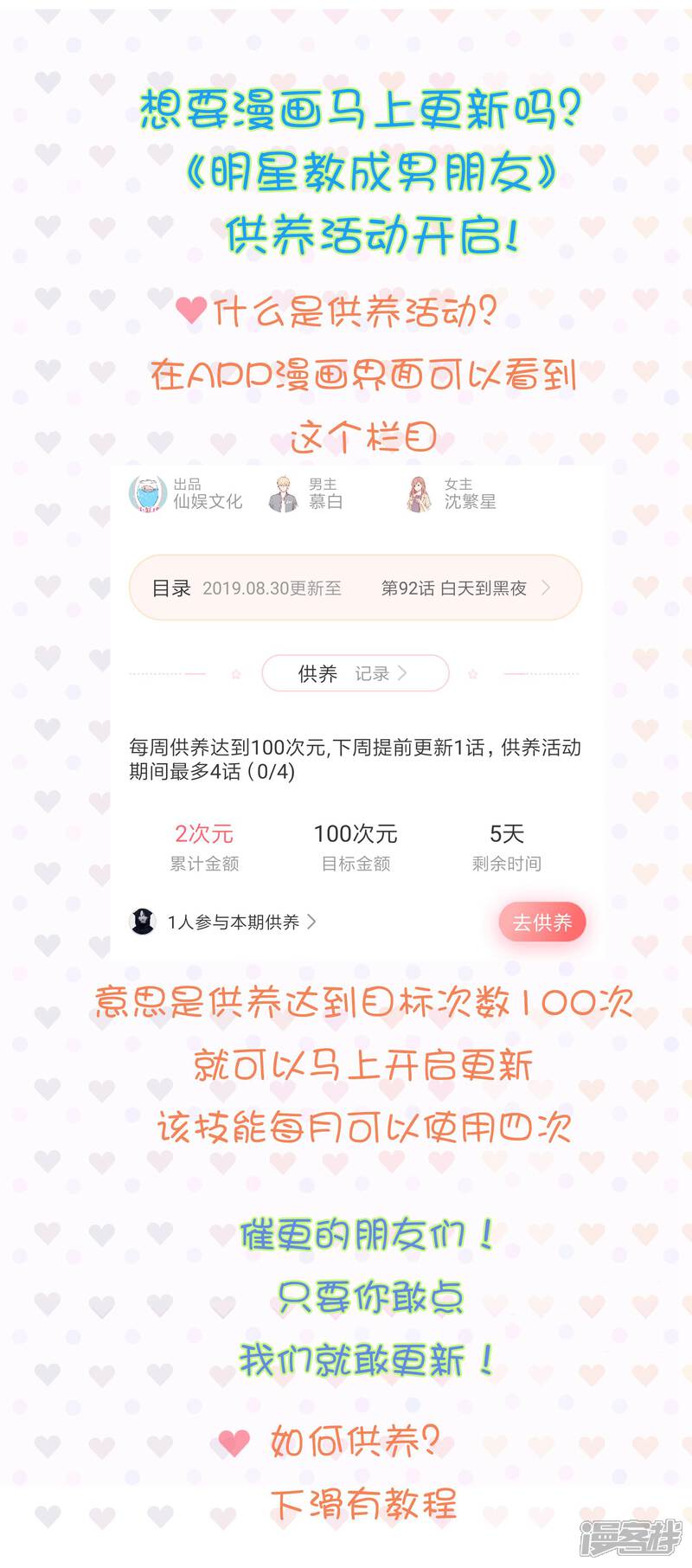 《明星教成男朋友》供养活动 敢催就敢更 第1页