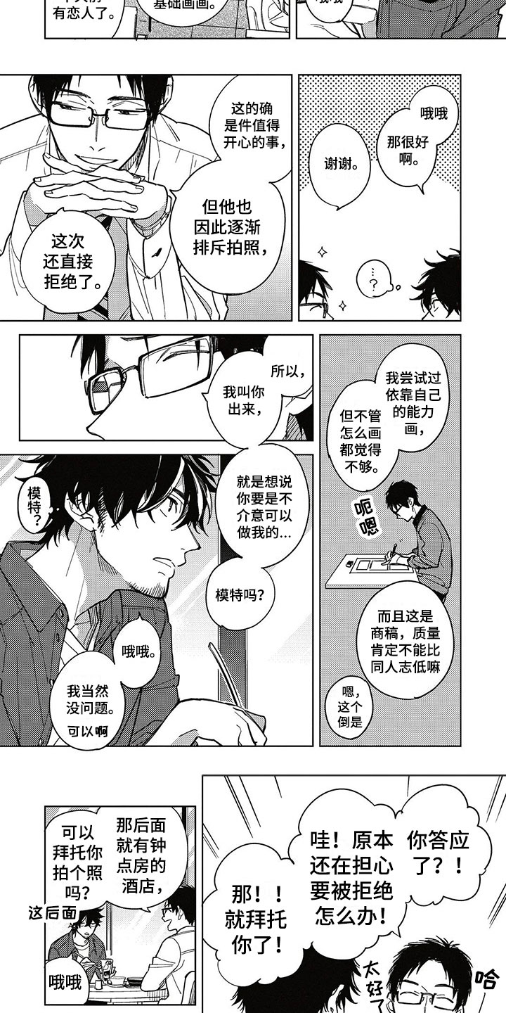 《呀这是漫画陷阱》第2章漫画模特 第4页