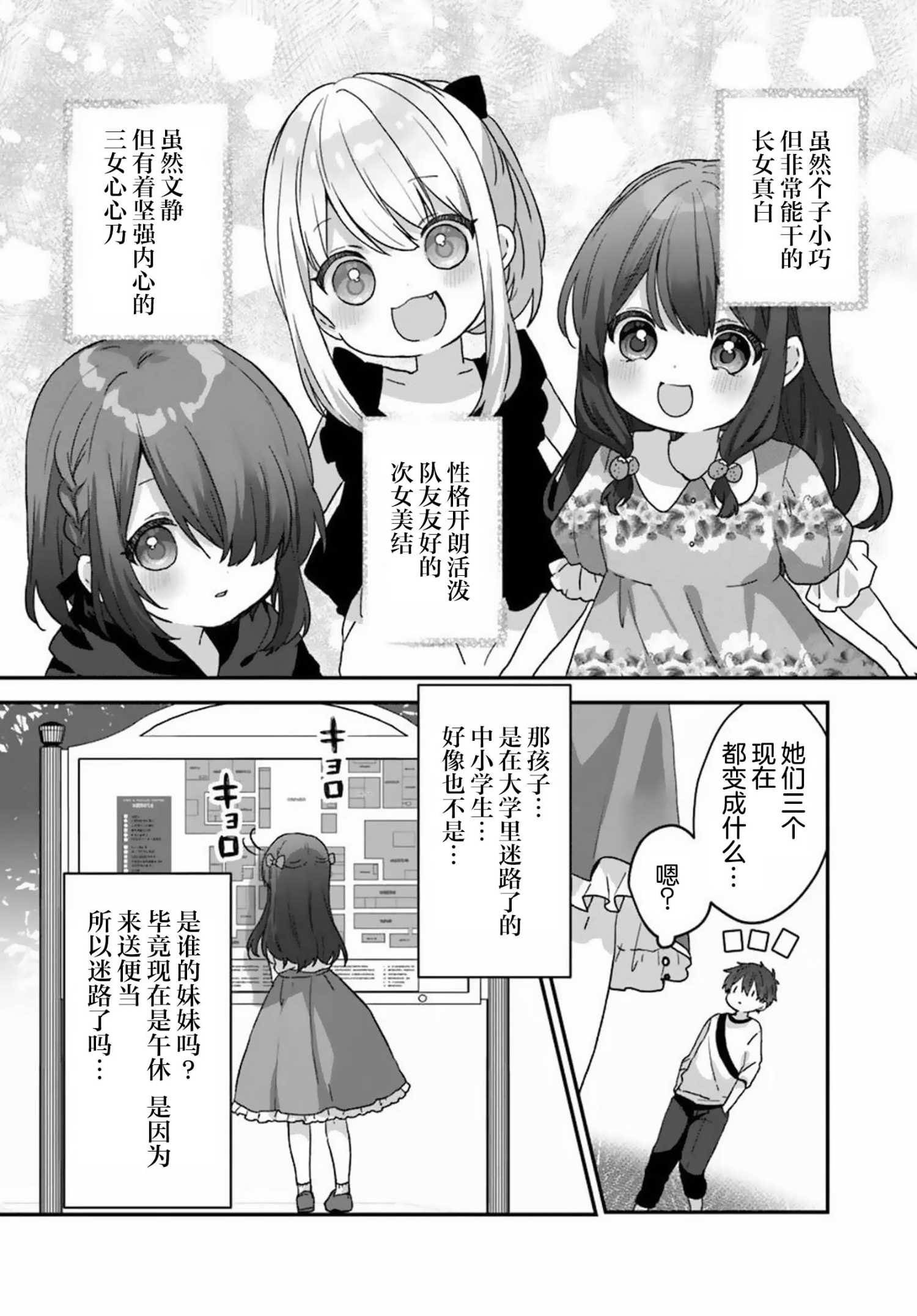 《刚进大学就大受欢迎的美少女三姐妹、 竟是我阔别多年的义妹》第01话 第10页