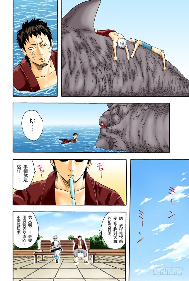 《银魂（全彩版）》海水怎么会咸咸的？不是因为你们城里人边游泳边小便吗！ 第19页
