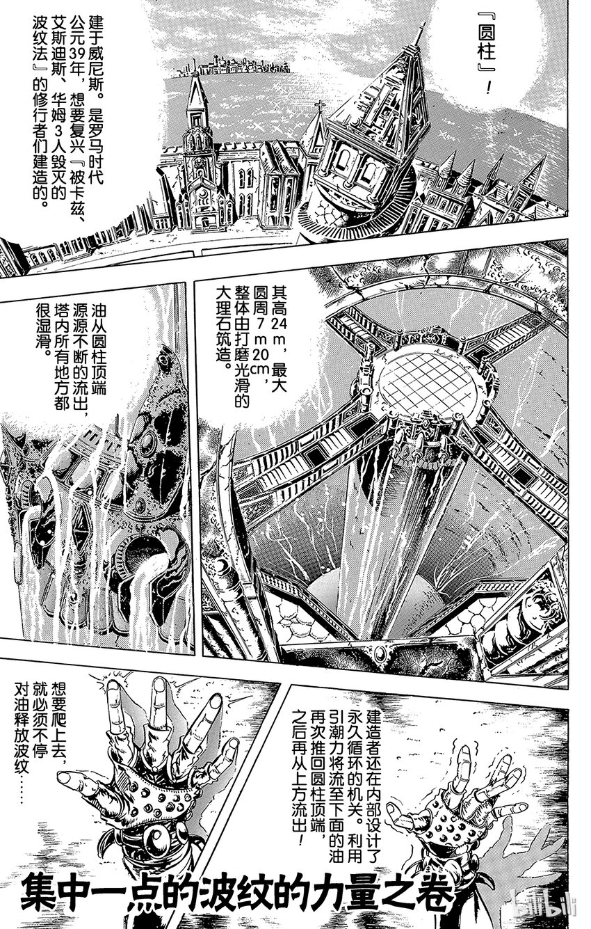 《乔乔的奇妙冒险（1-5部)》073 集中一点的波纹的力量之卷 第1页