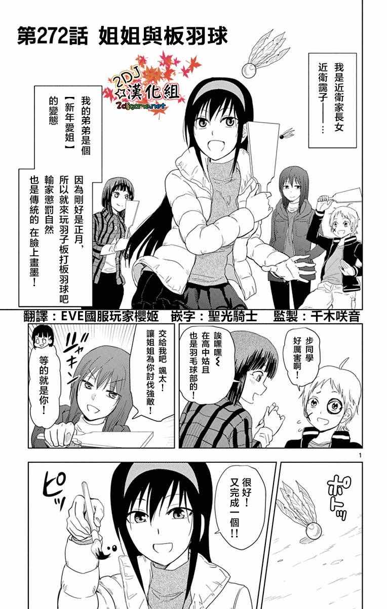 《姐姐的妄想日记》第272话 姐姐与板羽球 第1页