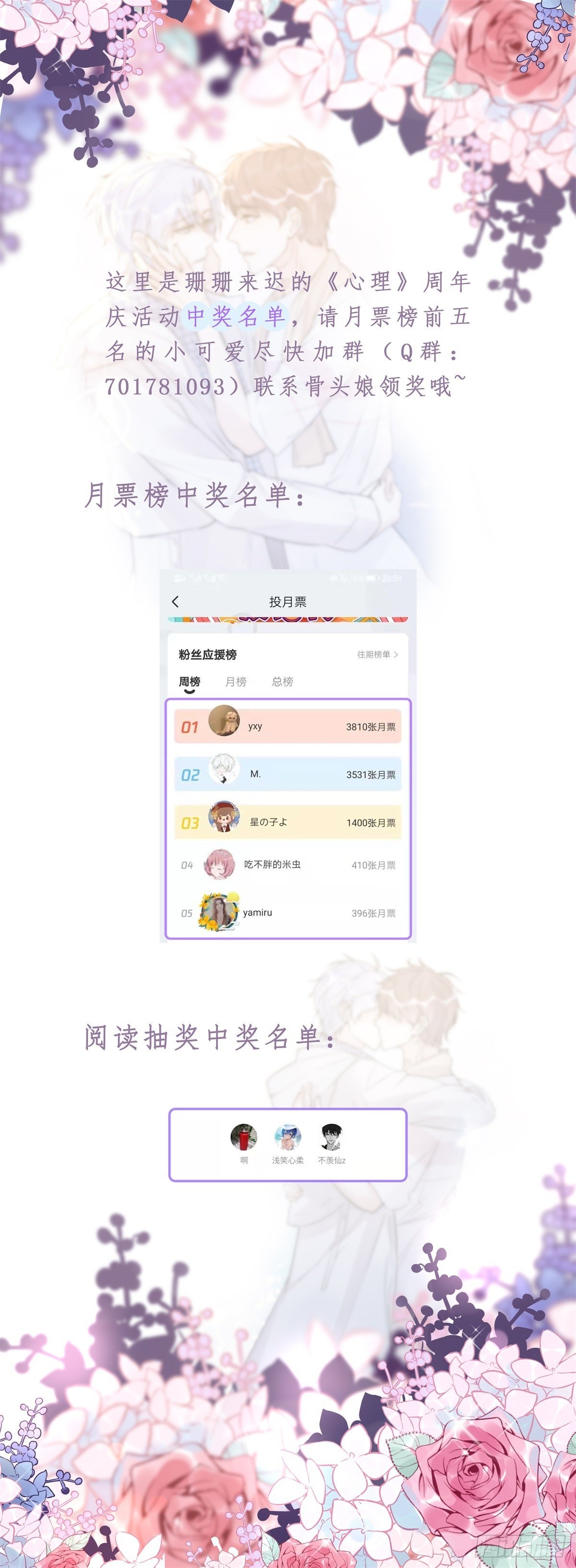 《心理负距离》一周年活动发奖啦 第1页