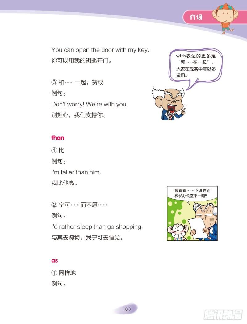 《爆笑校园大课堂-漫话英语》34 介词（2） 第2页