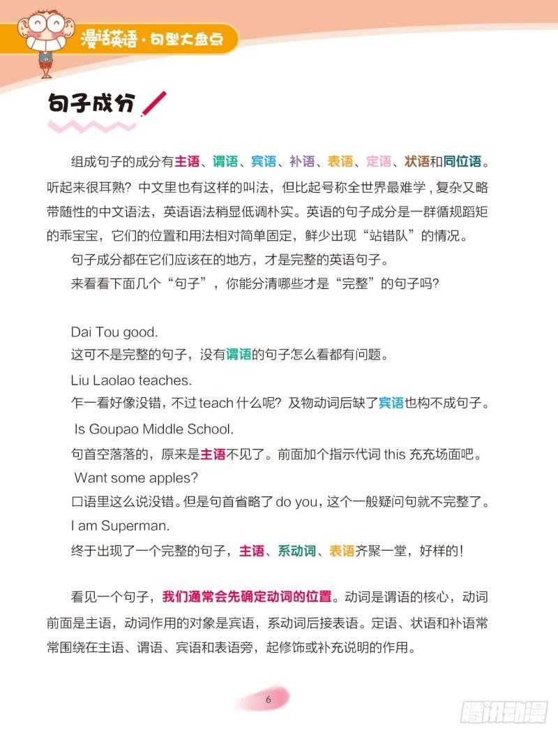 《爆笑校园大课堂-漫话英语》43 英语句子成分（1） 第6页