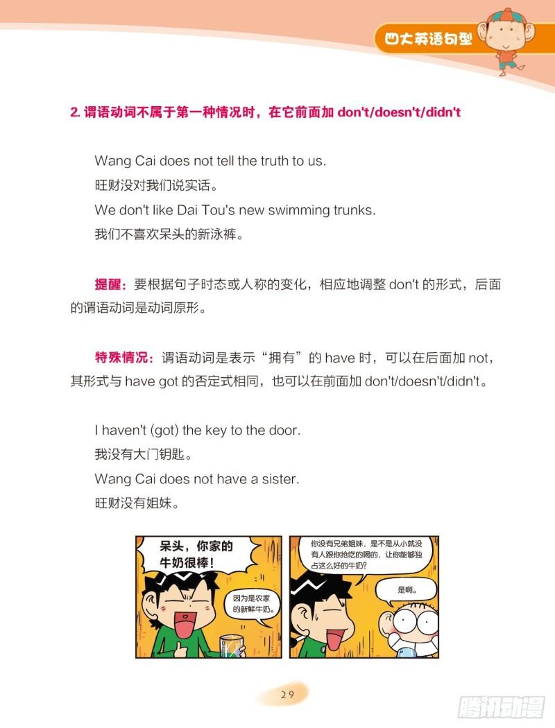 《爆笑校园大课堂-漫话英语》46 四大英语句型（1） 第7页