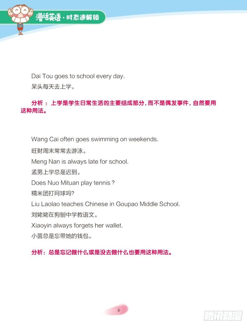 《爆笑校园大课堂-漫话英语》65 一般现在时（1） 第6页