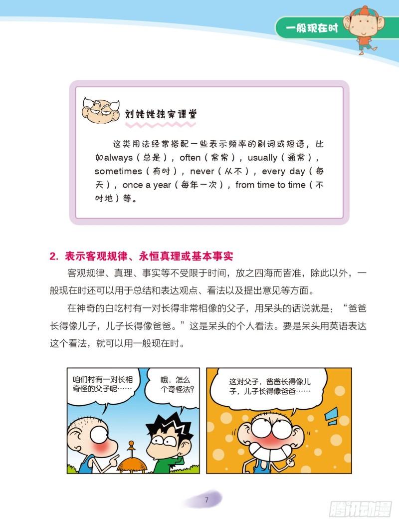 《爆笑校园大课堂-漫话英语》65 一般现在时（1） 第7页