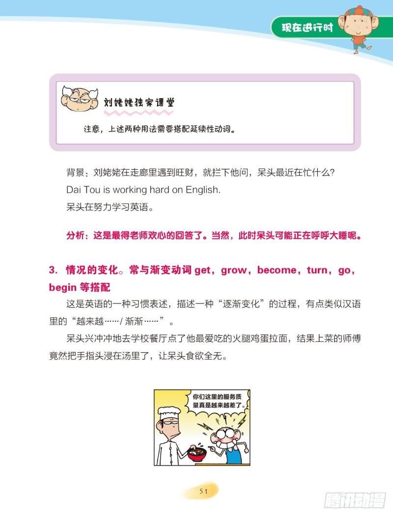 《爆笑校园大课堂-漫话英语》72 现在进行时（1） 第5页