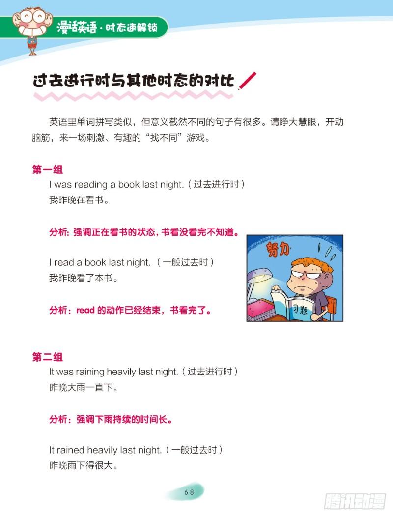 《爆笑校园大课堂-漫话英语》75 过去进行时（2） 第4页
