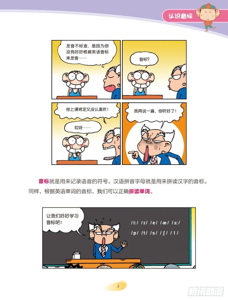 《爆笑校园大课堂-漫话英语》85 认识音标（1） 第3页