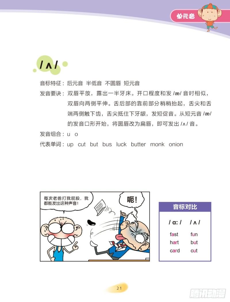 《爆笑校园大课堂-漫话英语》88 单元音（2） 第3页