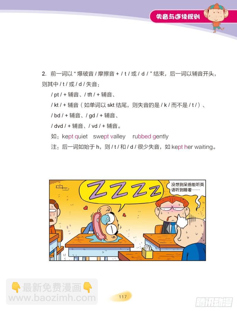 《爆笑校园大课堂-漫话英语》103 失音与不完全爆破 第3页