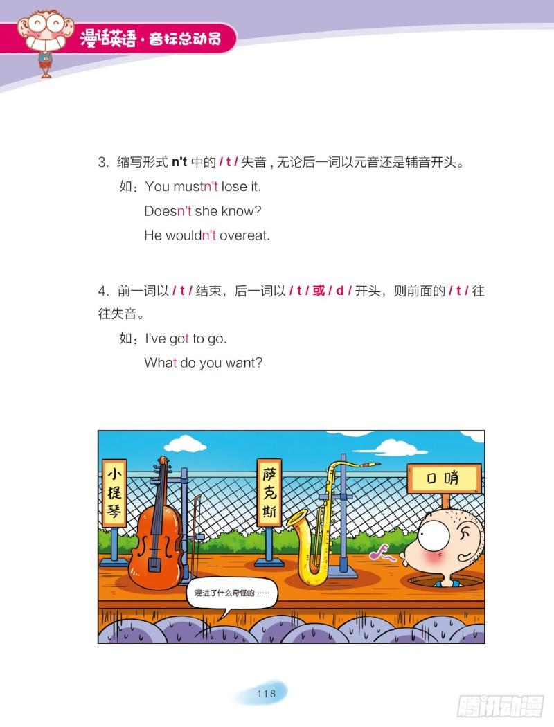 《爆笑校园大课堂-漫话英语》103 失音与不完全爆破 第4页