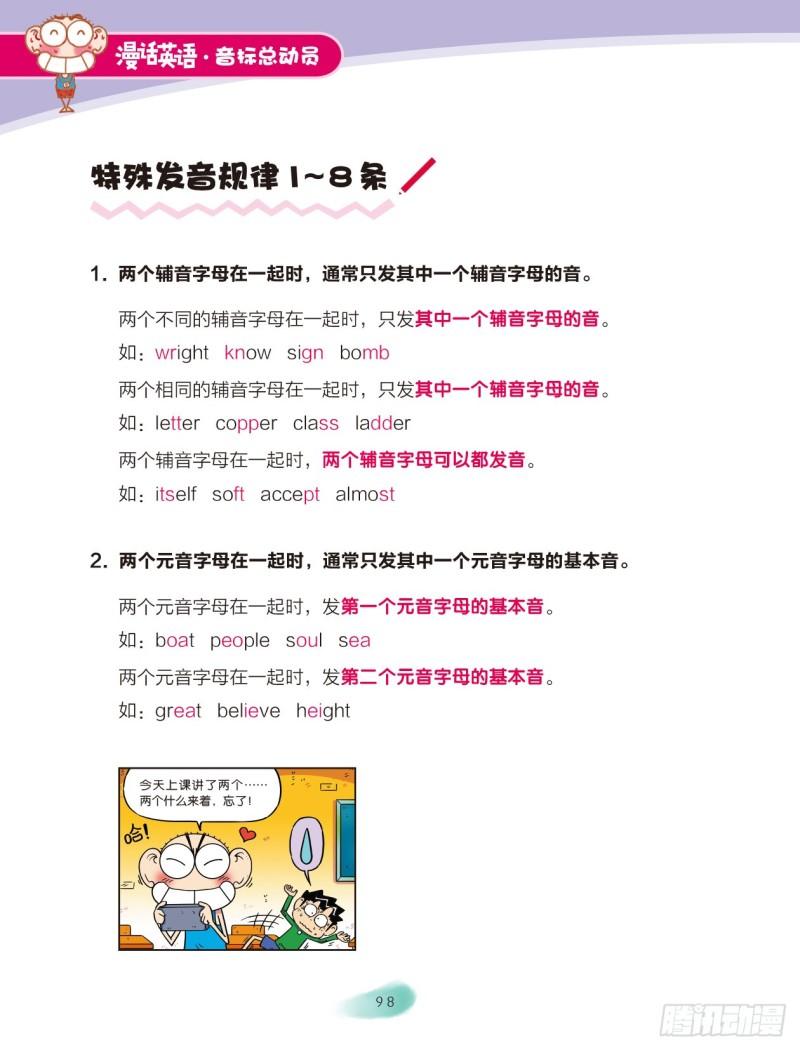 《爆笑校园大课堂-漫话英语》101 特殊发音规律（1） 第2页