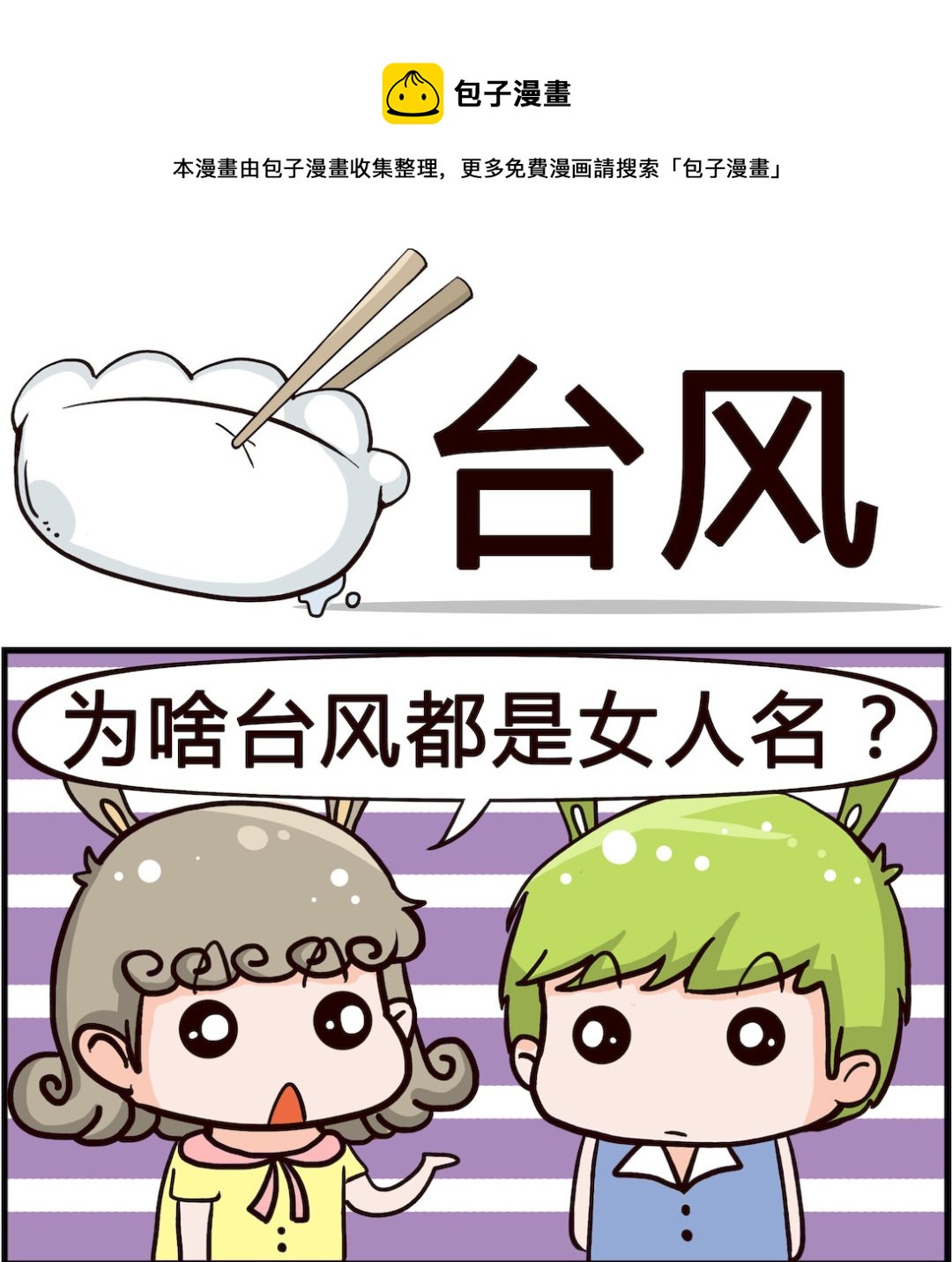 《搞怪阿饼》第073话 台风 第1页