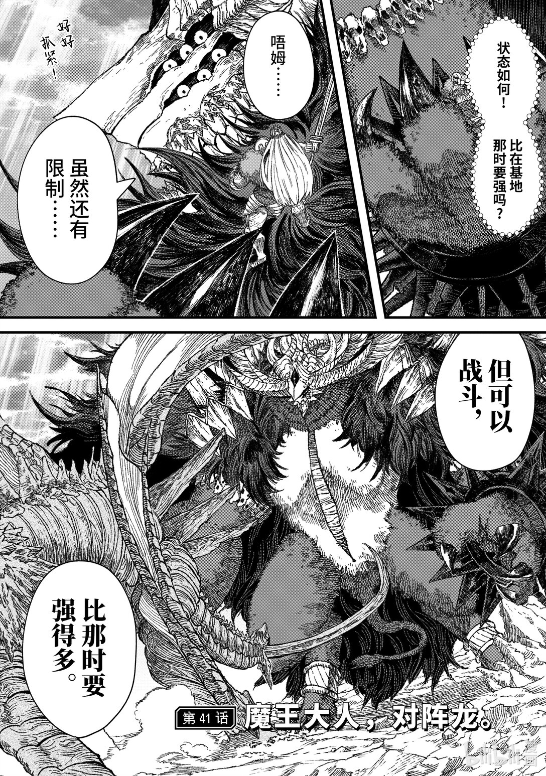 《败给勇者的魔王为了东山再起而决定建立魔物公会。》第41话 魔王大人，对阵龙。 第1页