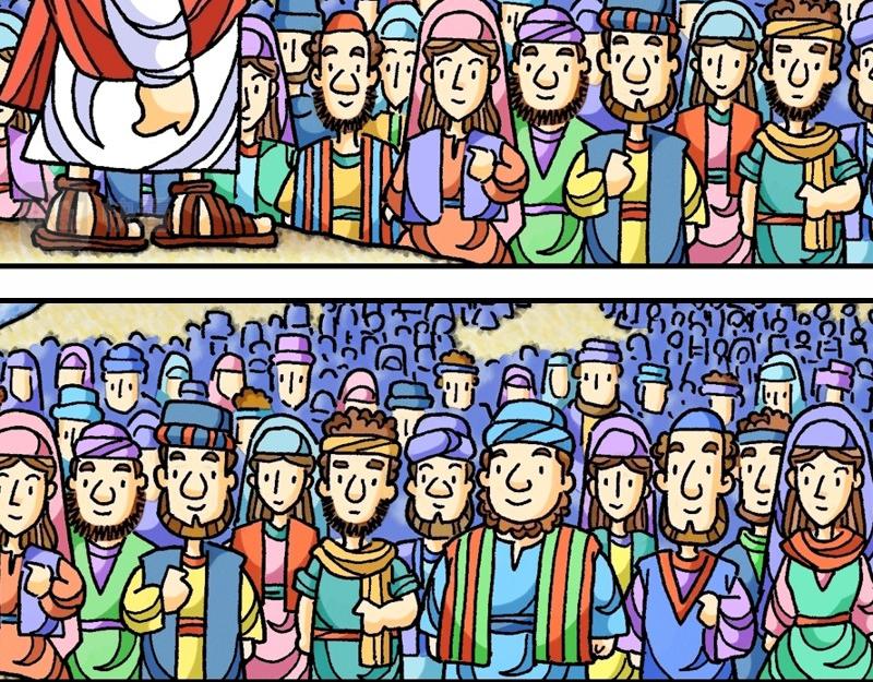 《漫画马太福音》第14章五饼二鱼显神迹 第32页