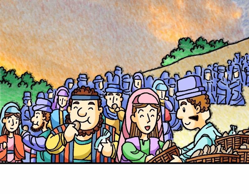 《漫画马太福音》第14章五饼二鱼显神迹 第44页