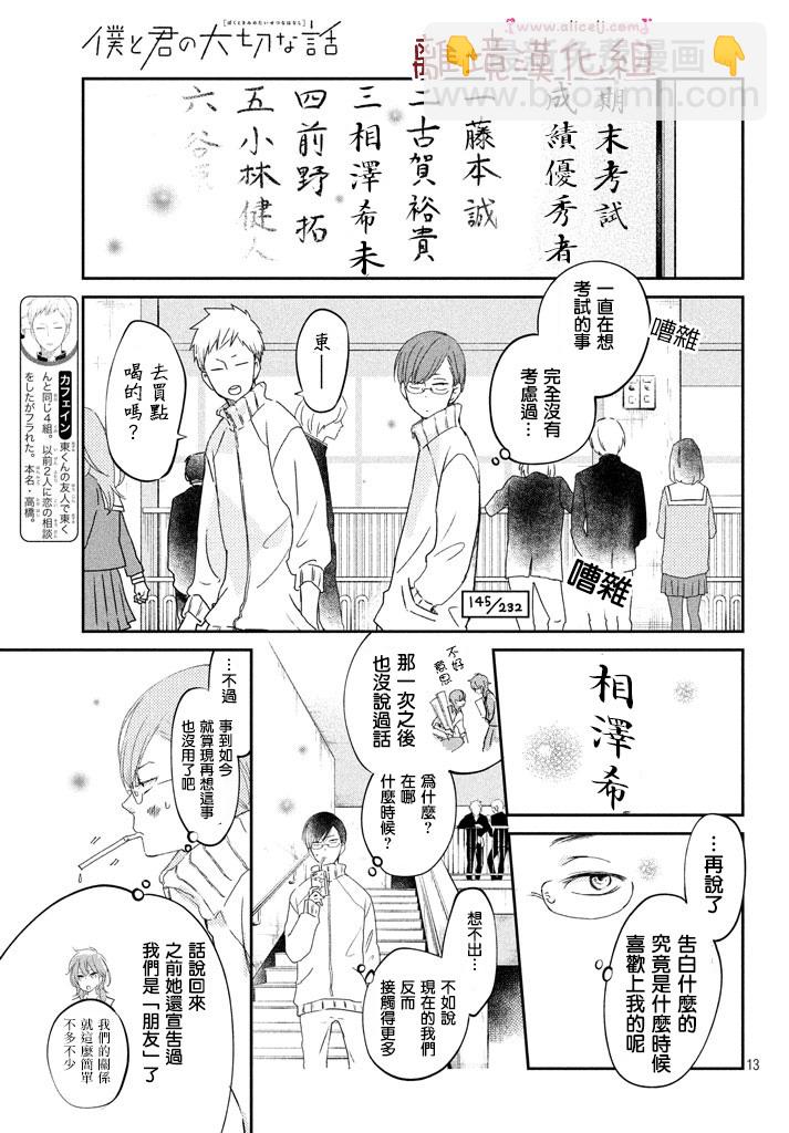 《我与你的重要谈话》第16话 东同学他忘记了（后篇） 第13页