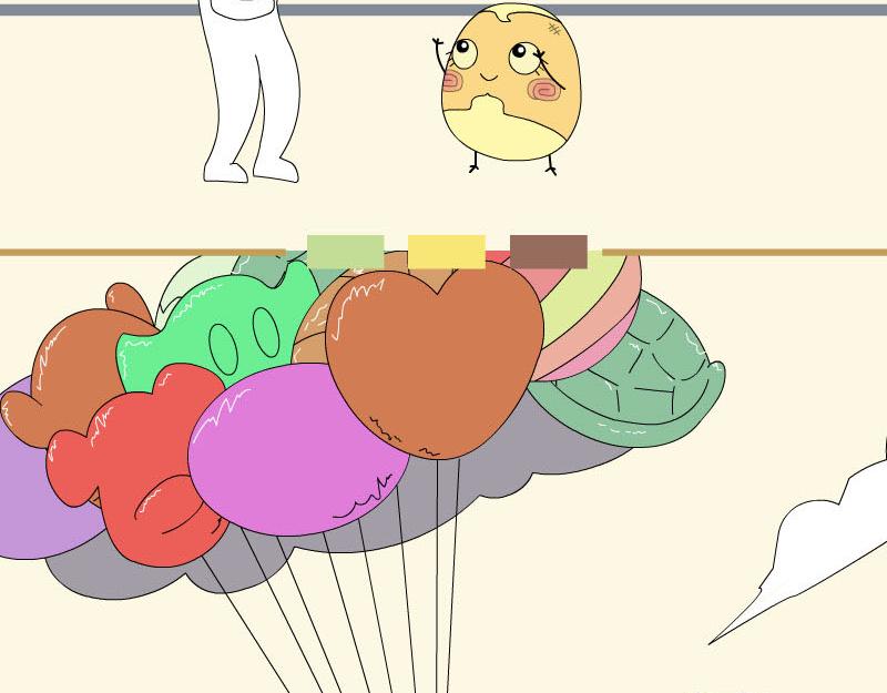 《蕉绿麻麻和焦皮蛋宝》第一次拥有这么多气球 第20页