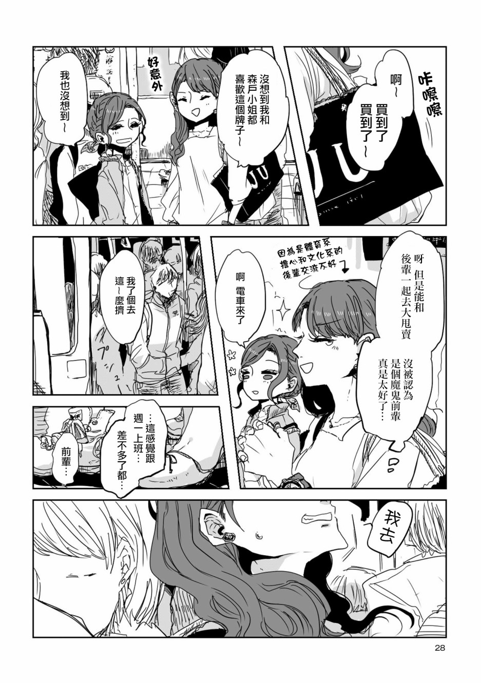 《不乘末班车回去的唯1方法》第3话 电车中的两人 第1页