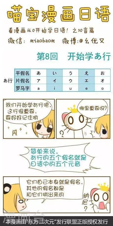 《喵宝漫画从0学日语之50音篇》第8话 第1页