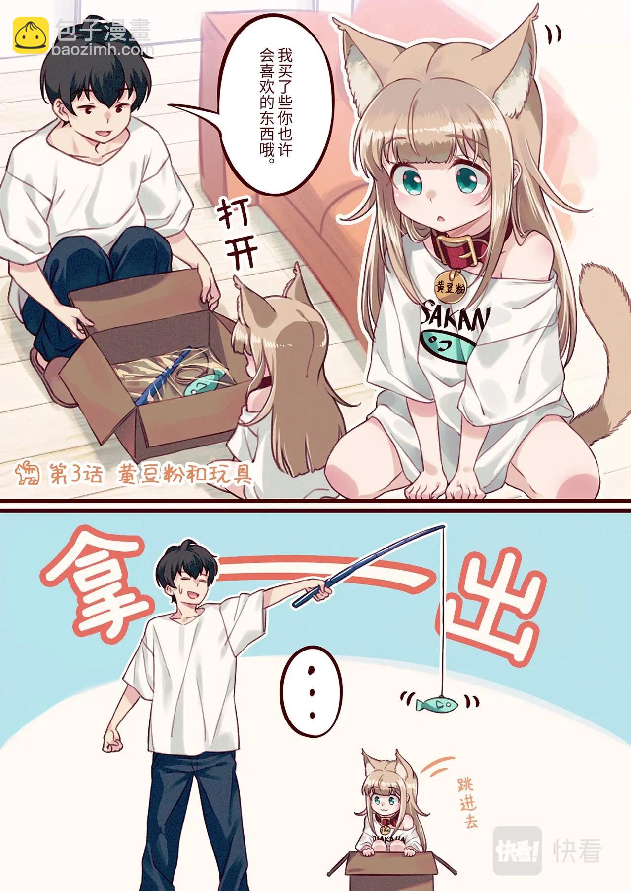 《我家的猫猫是可爱的女孩子》第3话 黄豆粉和玩具 第4页