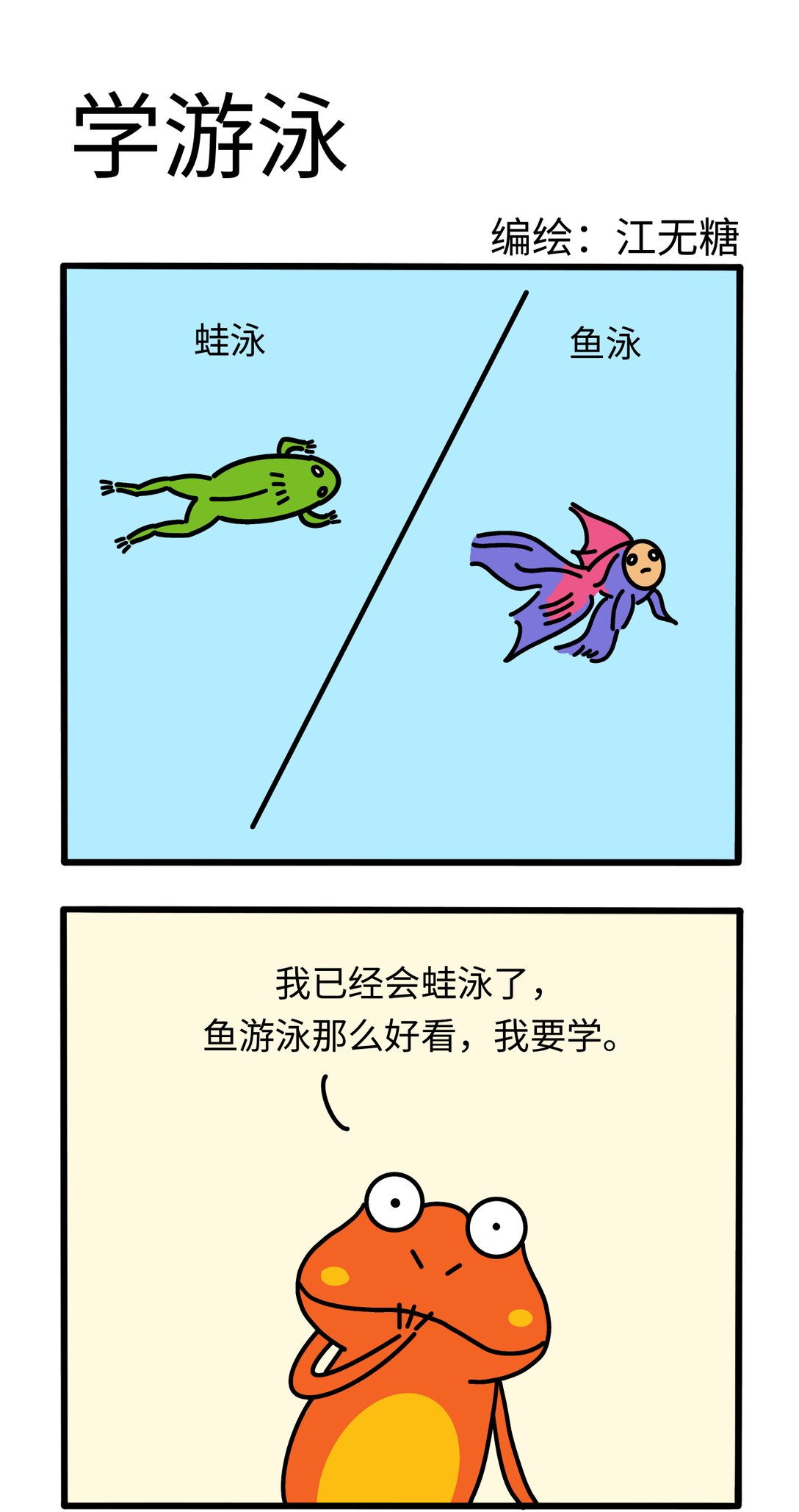《番茄蛙阿聪的日常》01 学游泳 第1页